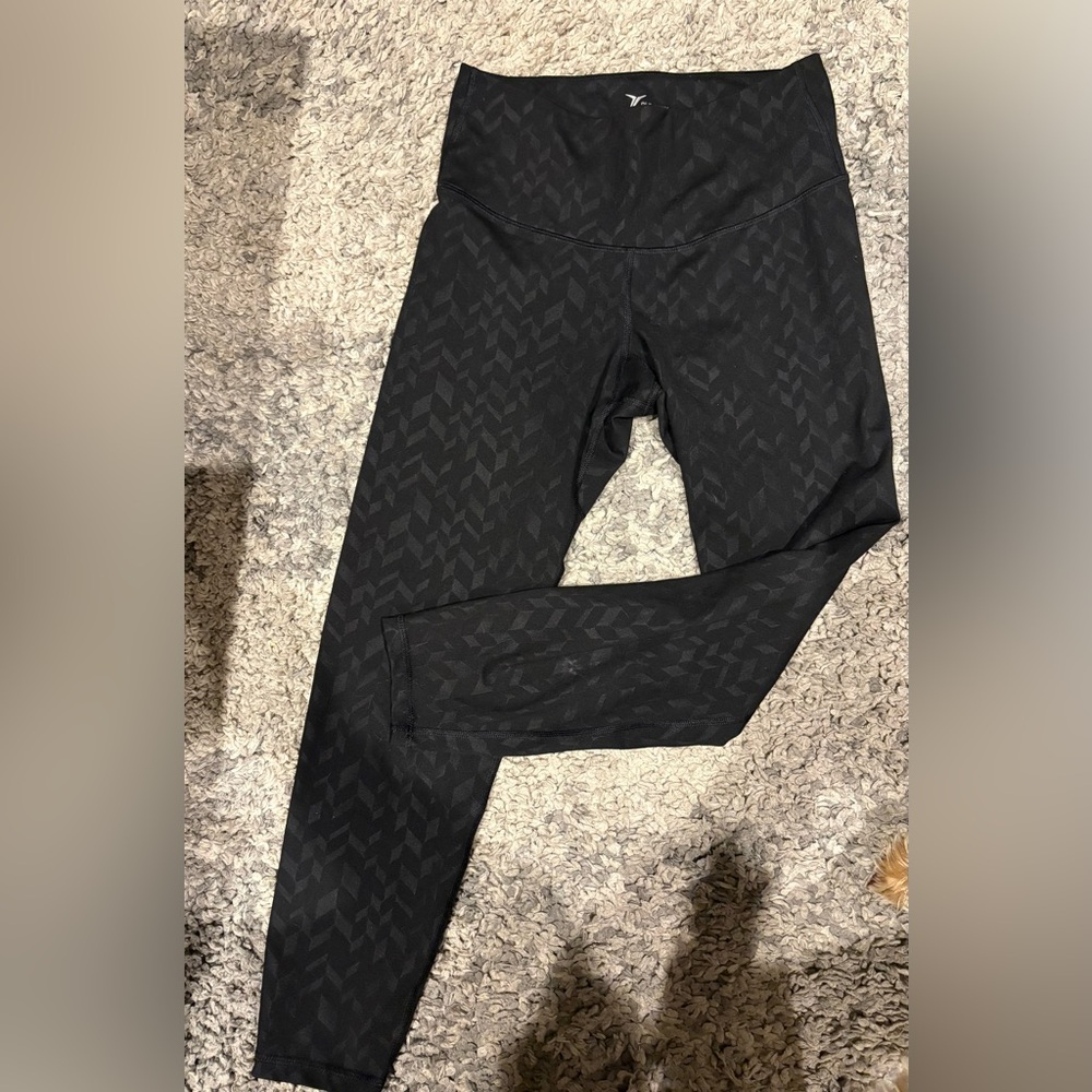 Old Navy Active Black Geometric Leggings